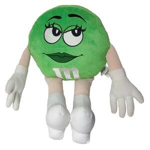 M&M Ms. Green Plush Toy with white vinyl boots 18"
